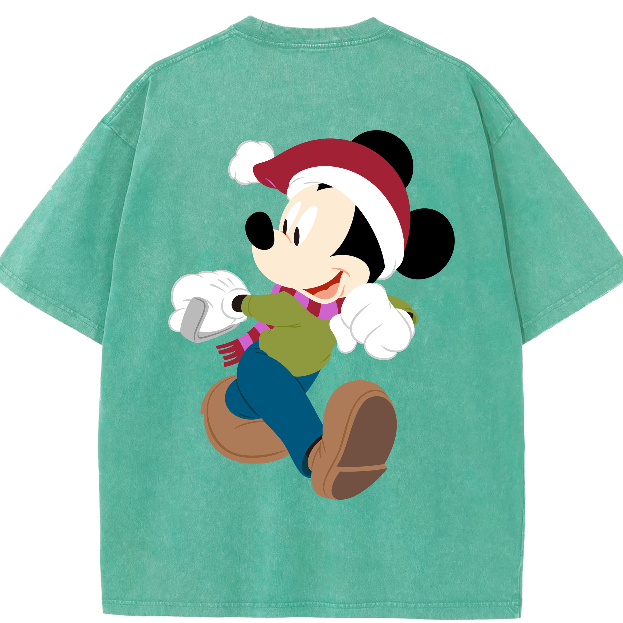 （画像用） ミッキーマウス Mickey Mouse 綿100% ヴィンテージ風 半袖Tシャツ（背面プリント）